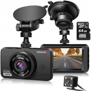 Wideorejestrator Feegar Patrol Kamera Samochodowa Cofania Sensor Sony FullHD + 64GB